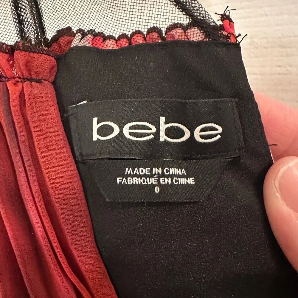 Bebe Red and Black Floral Maxi Gown - Picture 7 of 7